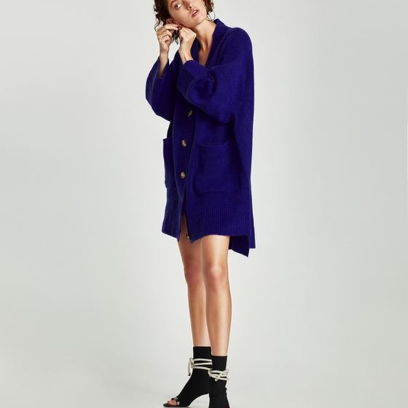 Zara Oversized Cardigan With Uneven Hem - Picture 5 of 7